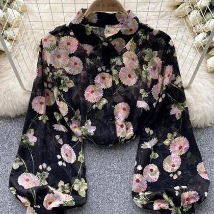 Floral Elegance Long Sleeve Shirt