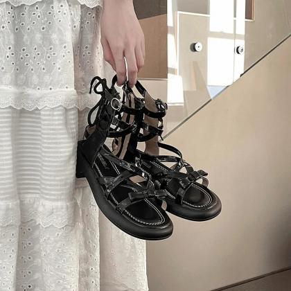 Metallic Lace-Up Sandals main image 1