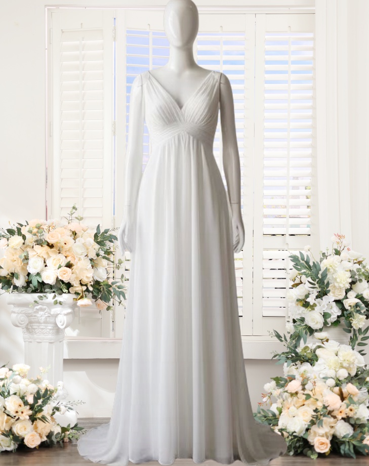 slim fit dress slacks A-line Romantic Simple Long Sleeves Beach Wedding Dresses, Bridal Gown –  bridalsew main image 0