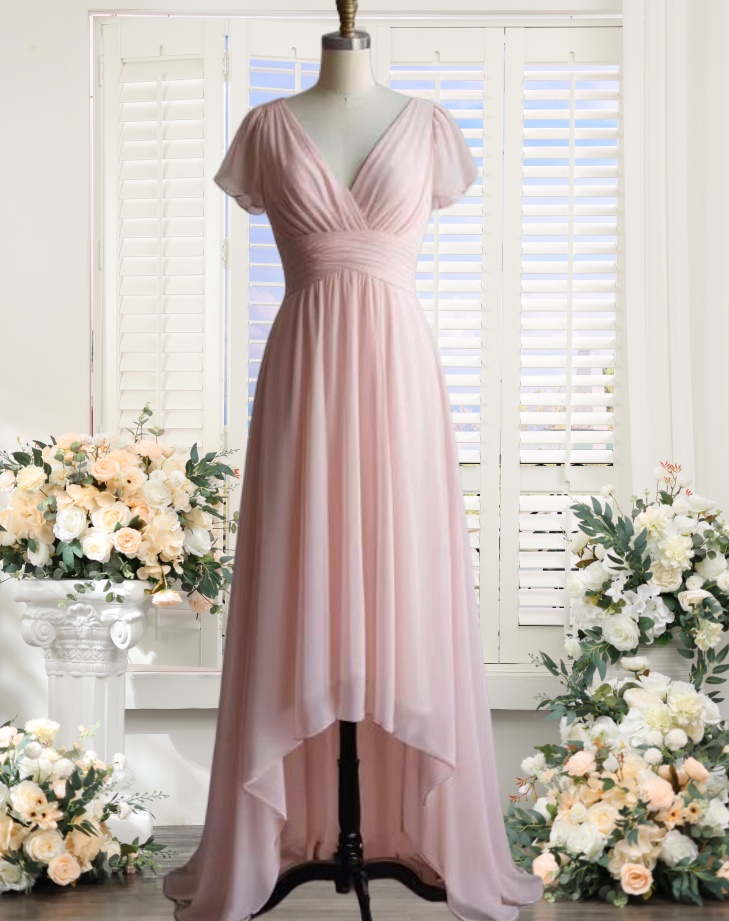 open lace back dress Spaghetti Strap Mermaid Pale Pink Long Bridesmaid Dress – FancyVestido