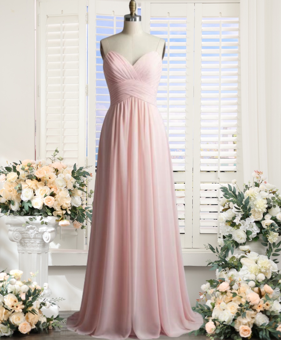 fitted lace wedding dress Sadie Spaghetti Strap Fitted Bridesmaid Dress