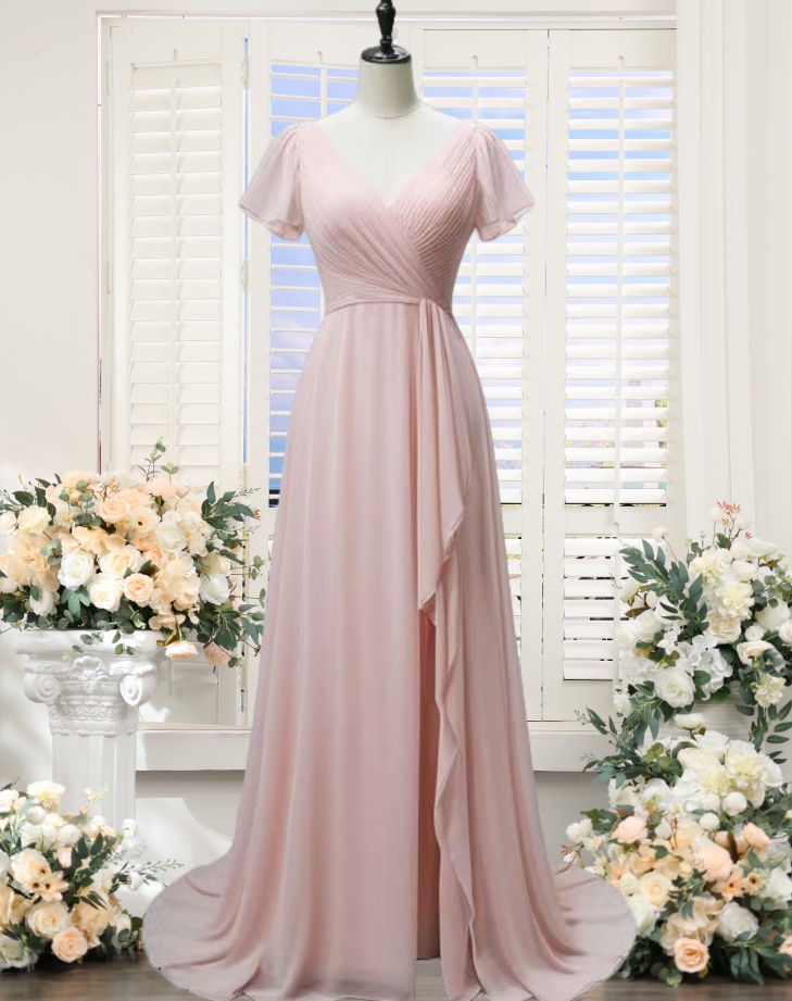 knee length dresses for ladies Peach Pink Beaded Lace Destination Wedding Dress Light Ivory main image 0