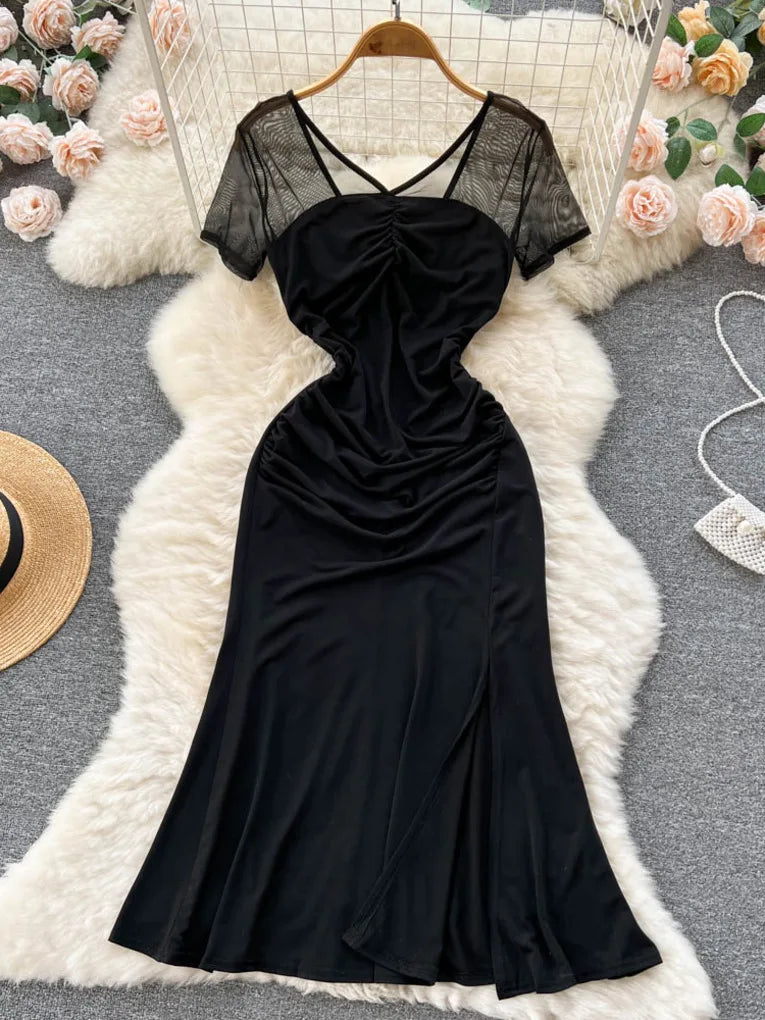 knee length dresses for ladies Ever-Pretty Short Sleeves Sequin High Low Formal Evening Dress main image 1