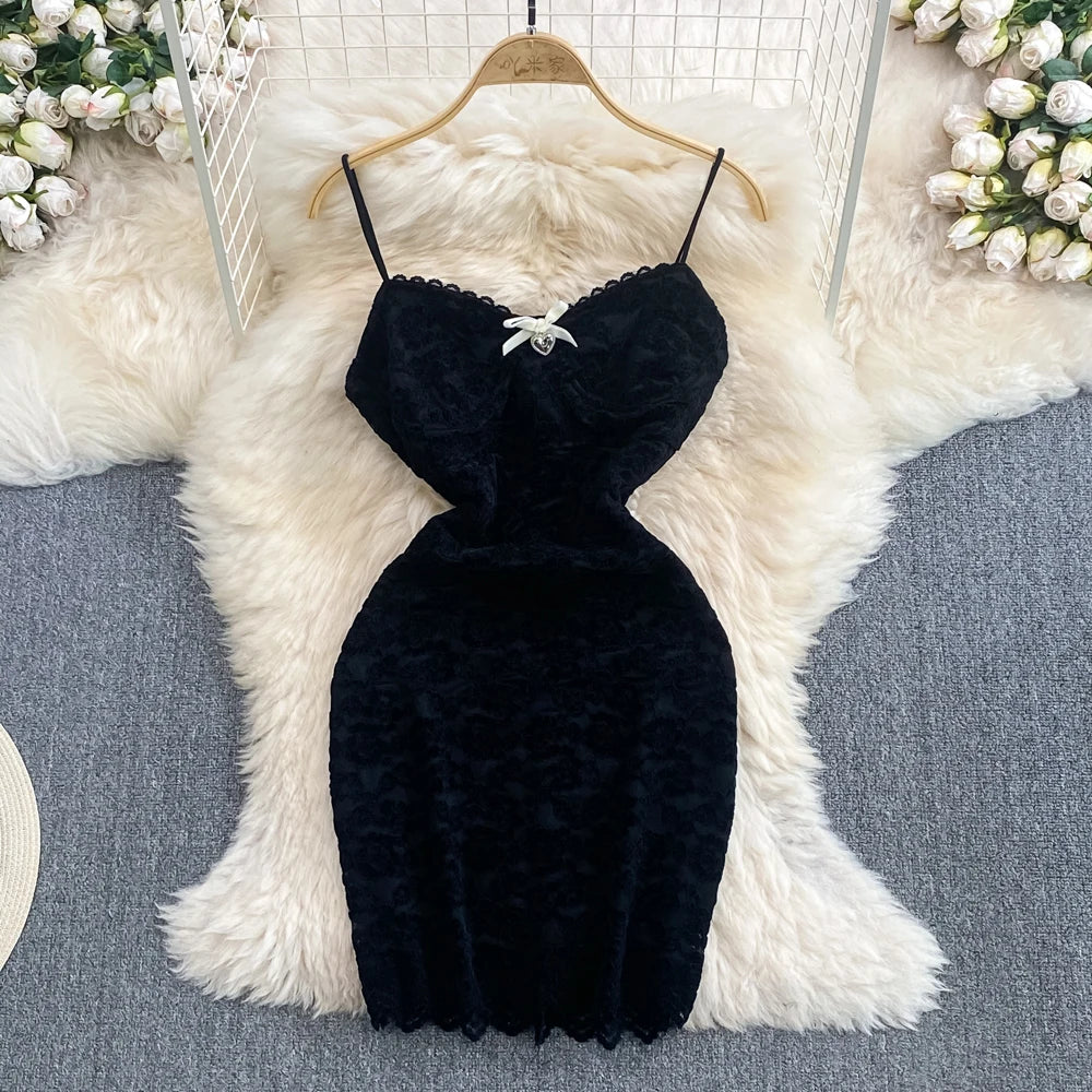 chinese dress ladies Black Lace Gown with Sweetheart Neckline and Side Slit S / Red main image 1