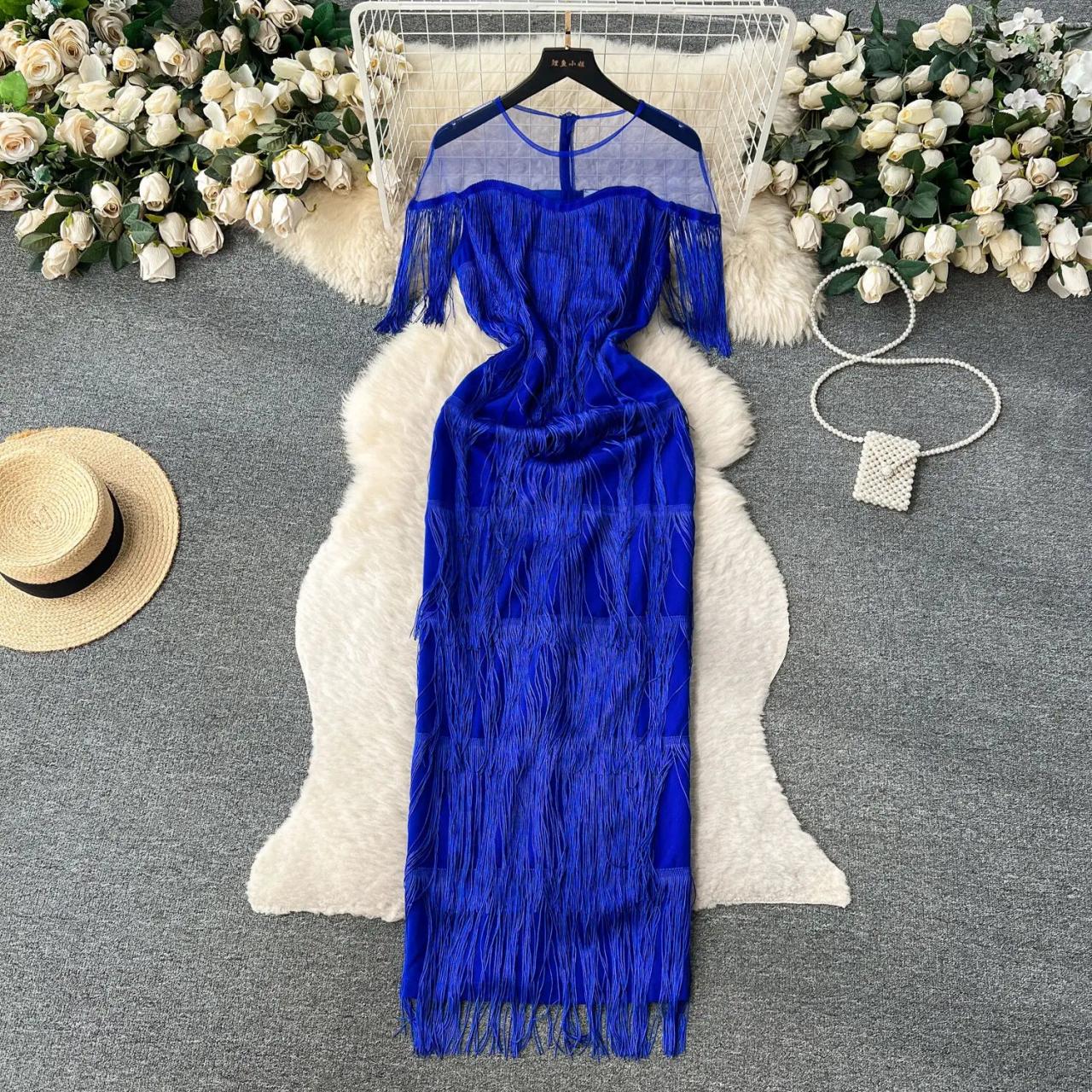 royal blue night out dress V-cut Royal Blue Fashion Long Evening Dress