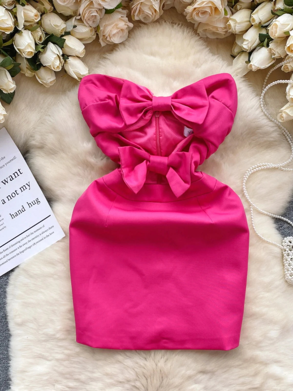 Pink Bow-knot Sleeveless Dog Dress on Luulla