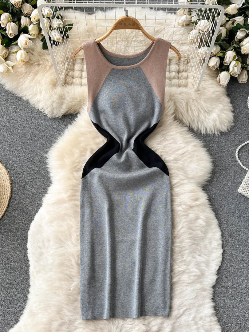 patchwork bodycon dress SOERA Merylle Mesh Patchwork Mini Bodycon Dress