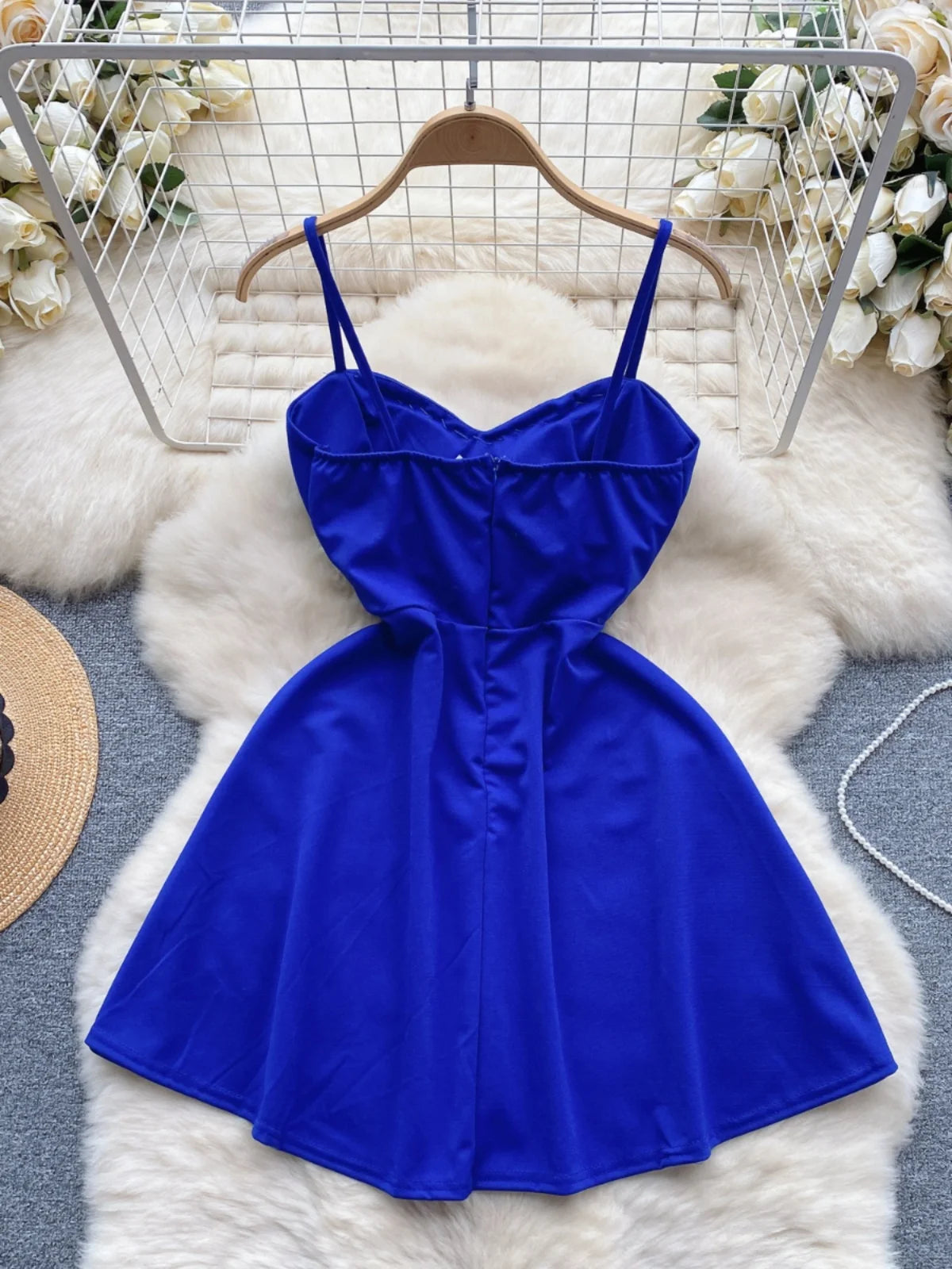 royal blue spaghetti strap dress Royal Blue Spaghetti Straps A Line Long Prom Dress