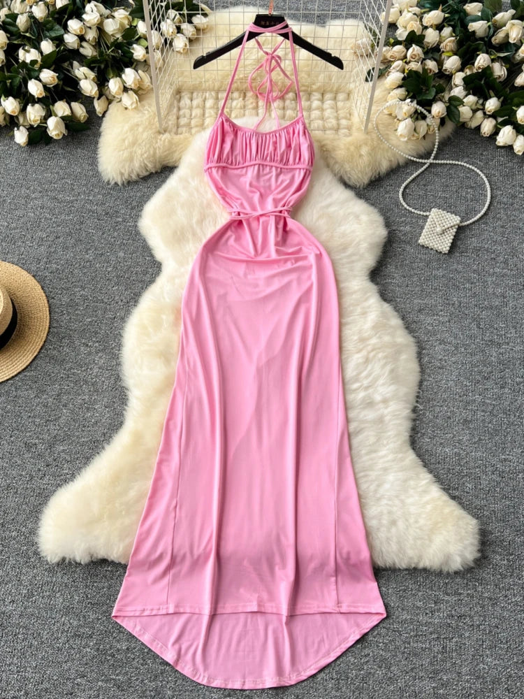 slim fit dress slacks Whisked Away Halterneck Maxi Dress main image 1