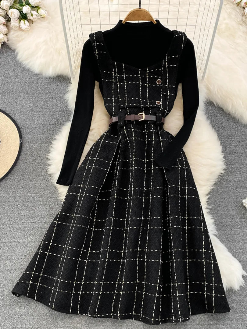 plaid formal dress All I Want Red Tartan Plaid Midi Dress – Shop the Mint main image 0