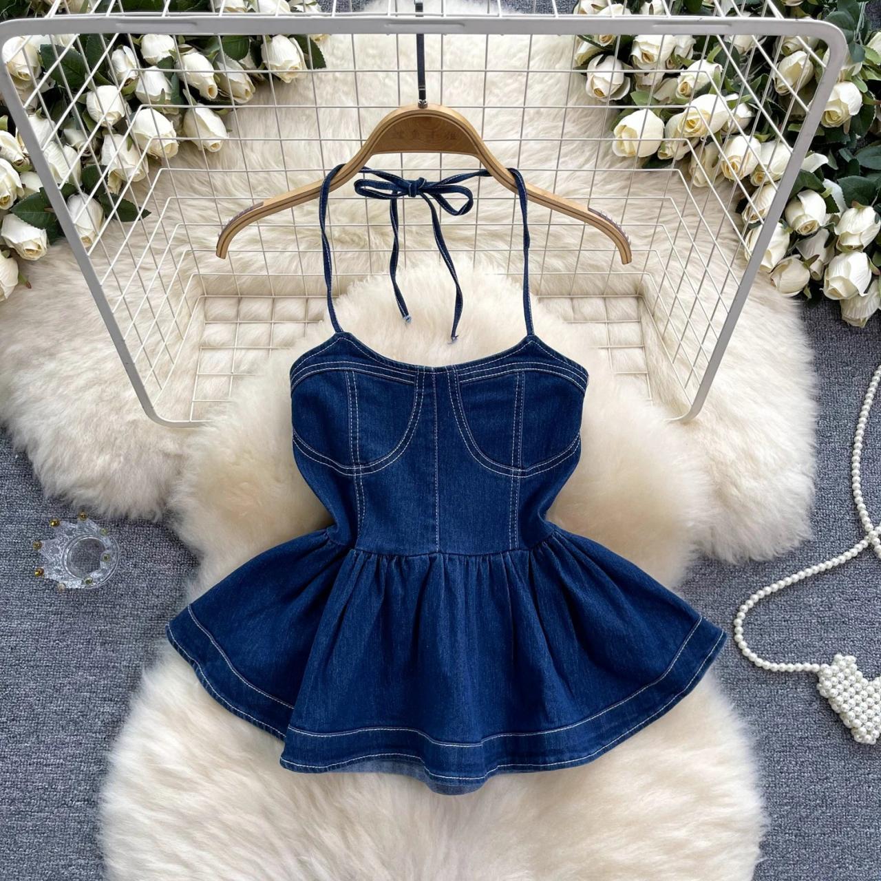 denim peplum hem dress ASOS Design - Mini Smock Dress - Women - Polyester - 12 US