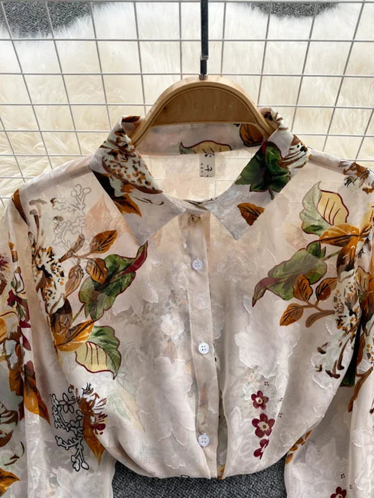 Elegant Long-Sleeve Wrap Blouse main image 0