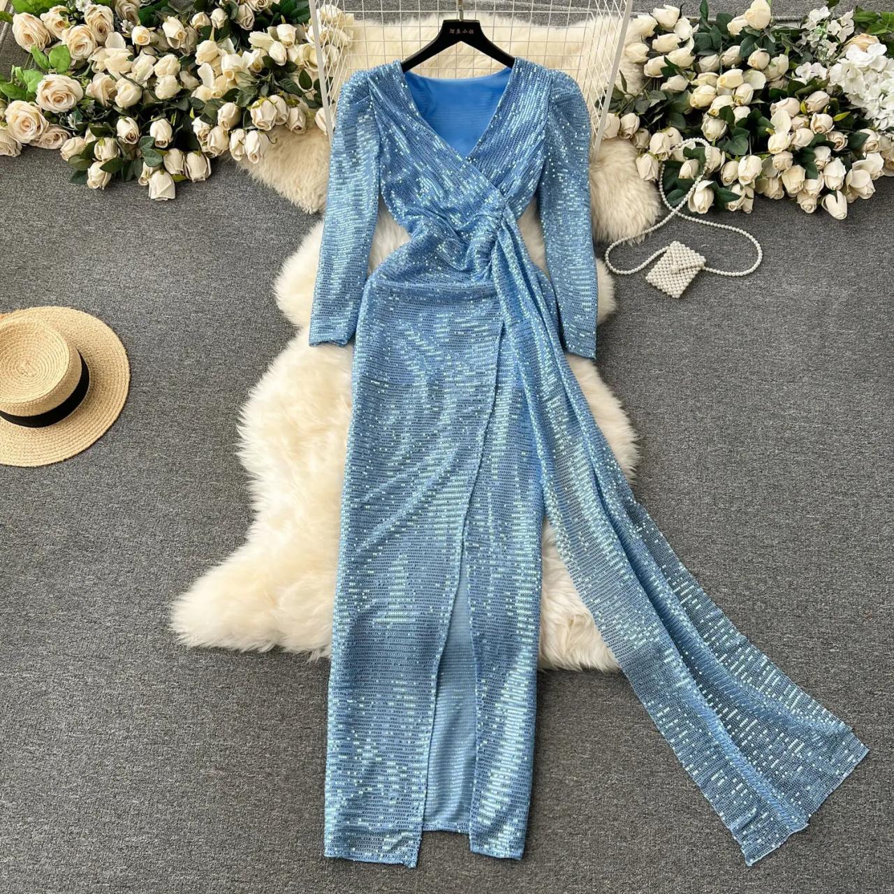 blue long sleeve sparkly dress Zapakasa Women Sparkly Lake Blue Sequin Long Pageant Dress with Cape  Sweetheart Mermaid Prom Dress with Sleeves