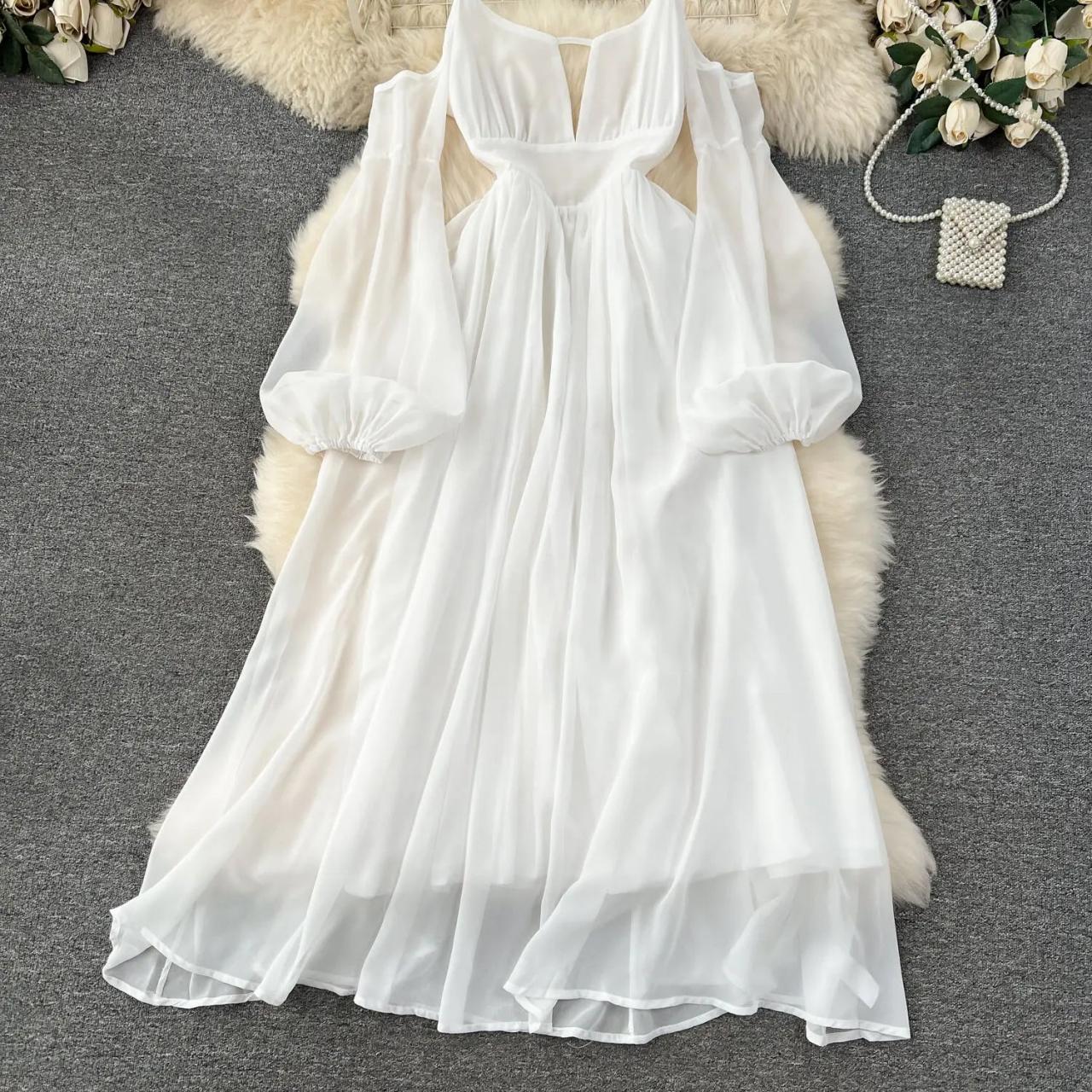 green emerald velvet dress Lincoln Maxi Dress White main image 0