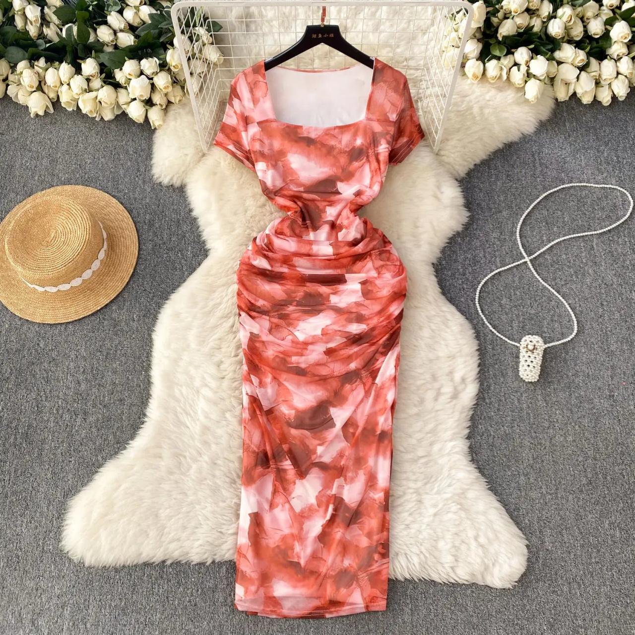 elegant floral summer dress Women's Midi Dress Wrap Dress Vacation Casual Outdoor Going out Beach Slim Floral Graphic Long Sleeve V Neck White Summer Spring main image 0