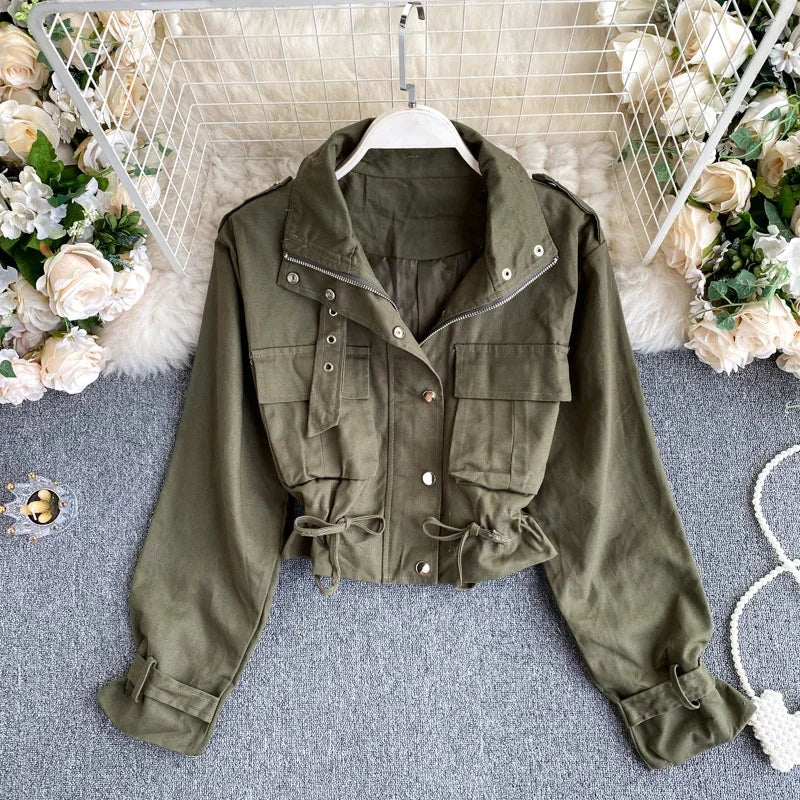 Olive green utility jacket women's 2025