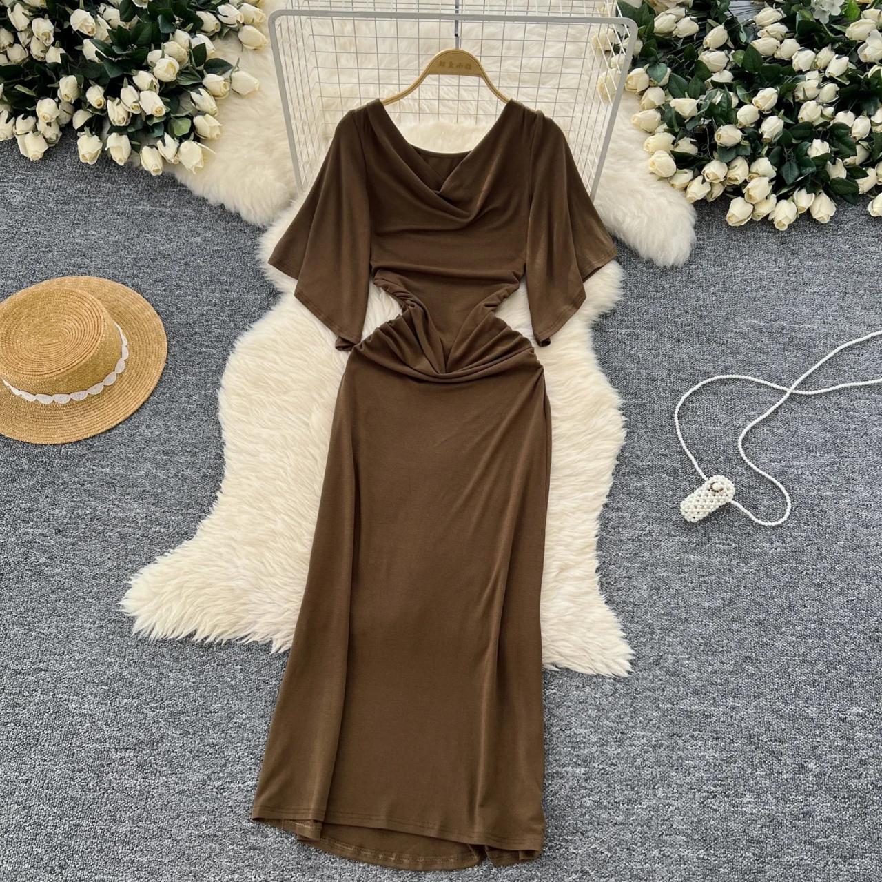fitted lace wedding dress Enchanting Moments Draped Maxi Dress main image 1