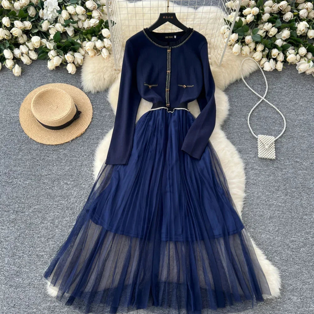 Tulle skirt dress navy discount