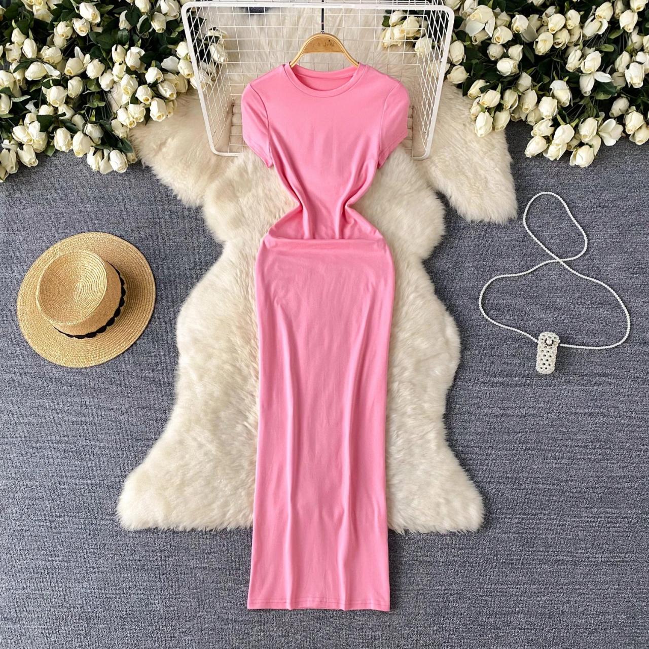 pink cap sleeve maxi dress Soft Pink Maxi Dress With Cap Sleeves