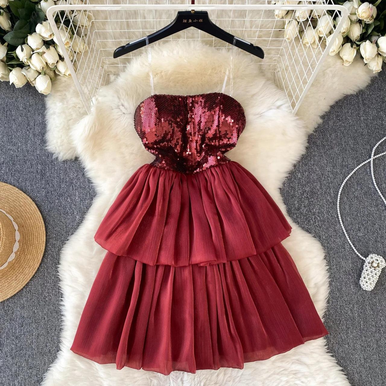 sparkling red holiday dress Buy Red Glitter Holiday Dress