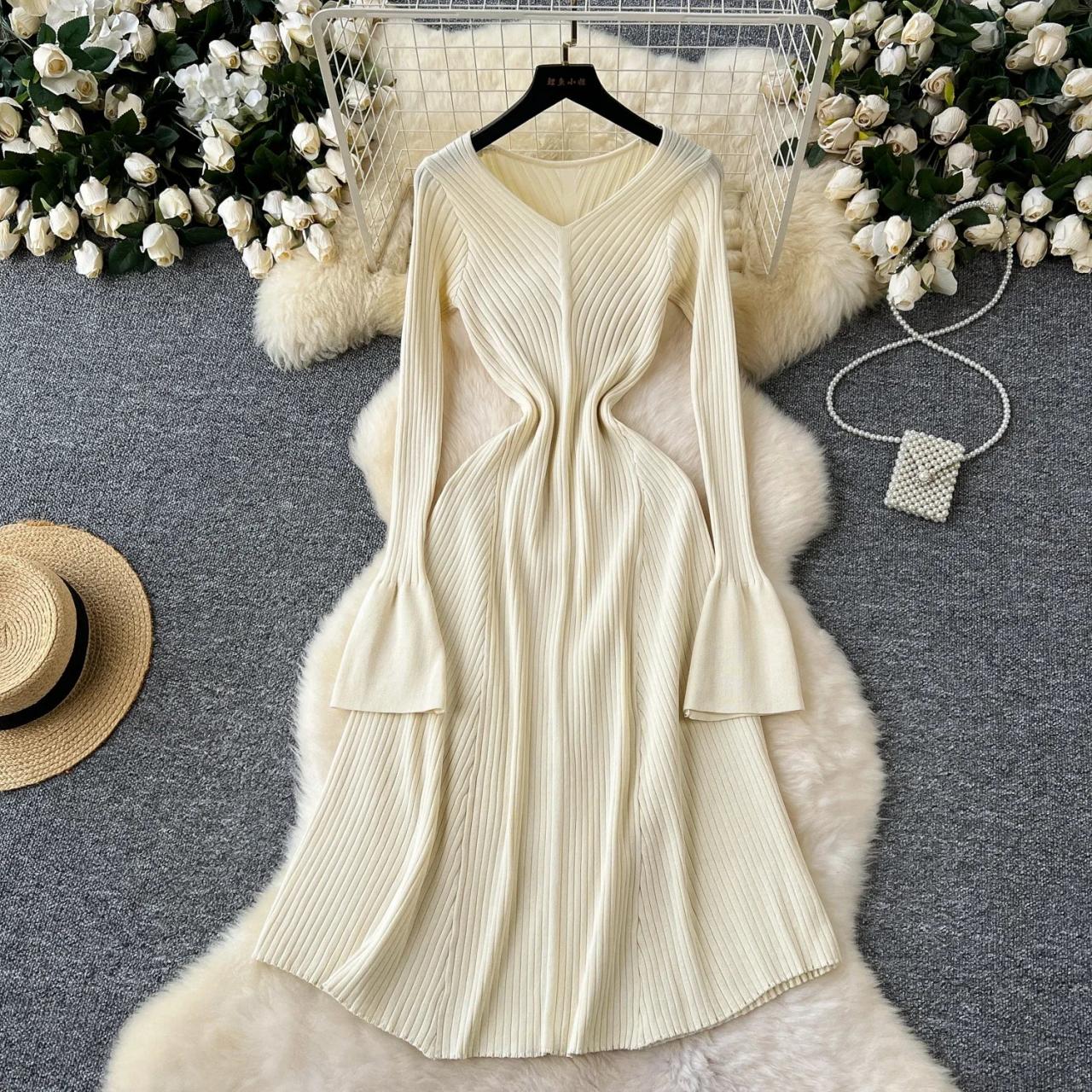 knitted ribbed maxi dress Street Style Ribbed Maxi Dress S / mocha main image 1