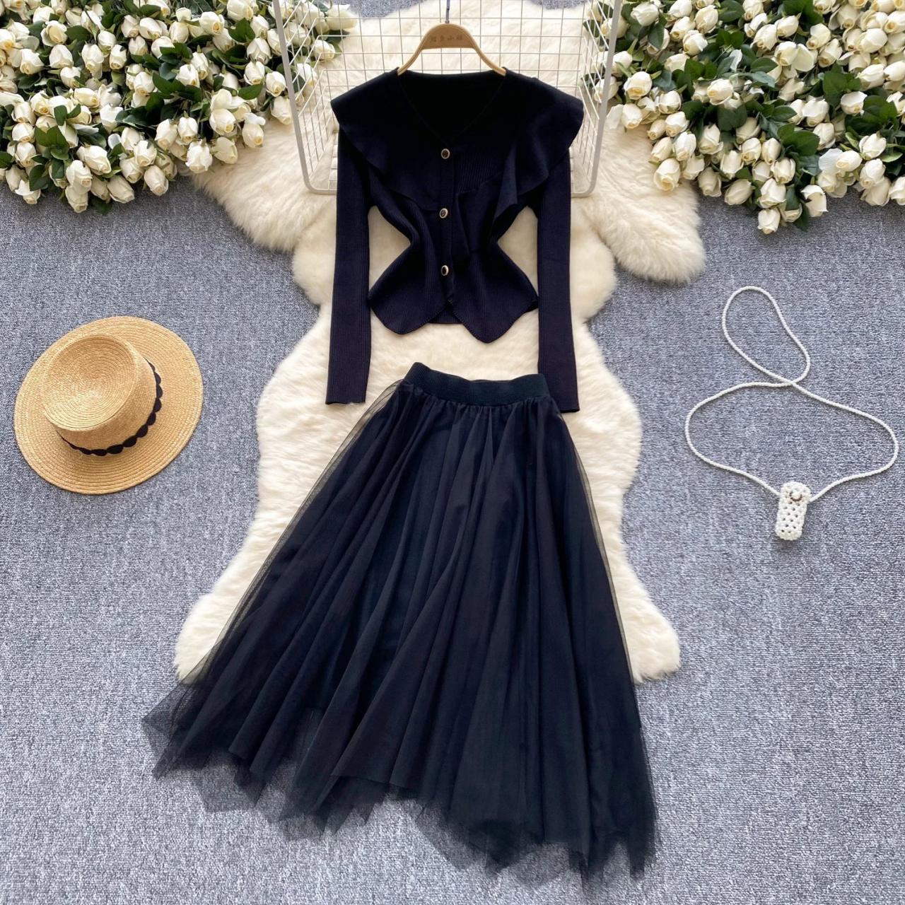 Chic Red Blazer And Black Tulle Skirt on Luulla