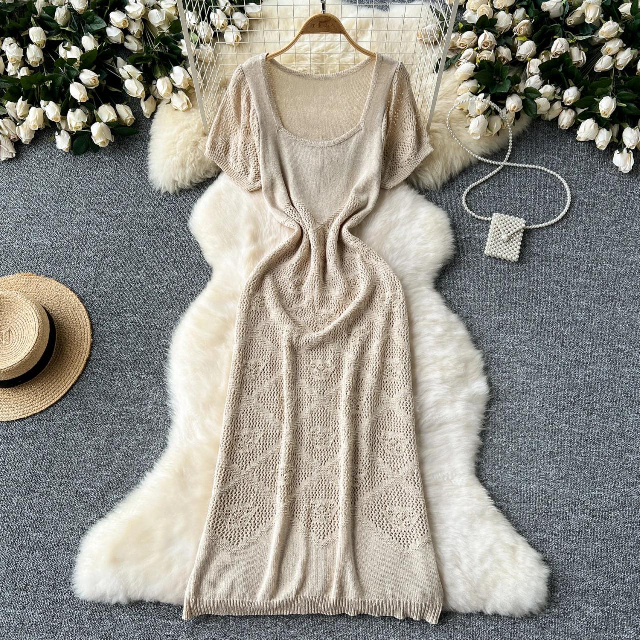 chinese dress ladies Beige Lace Mermaid Maxi Dress