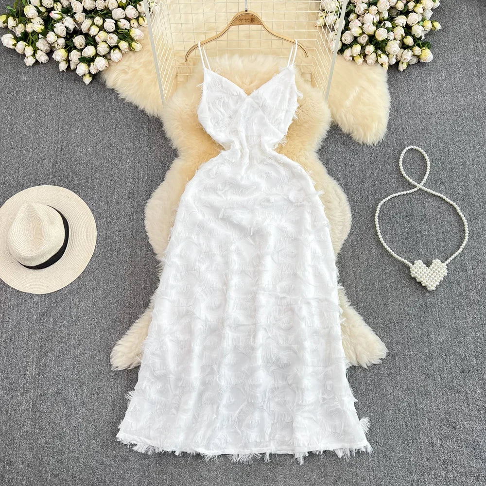 knee length dresses for ladies SPAGHETTI STRAP LACE MIDI DRESS – RESORT-CHIC OMK BOUTIQUE