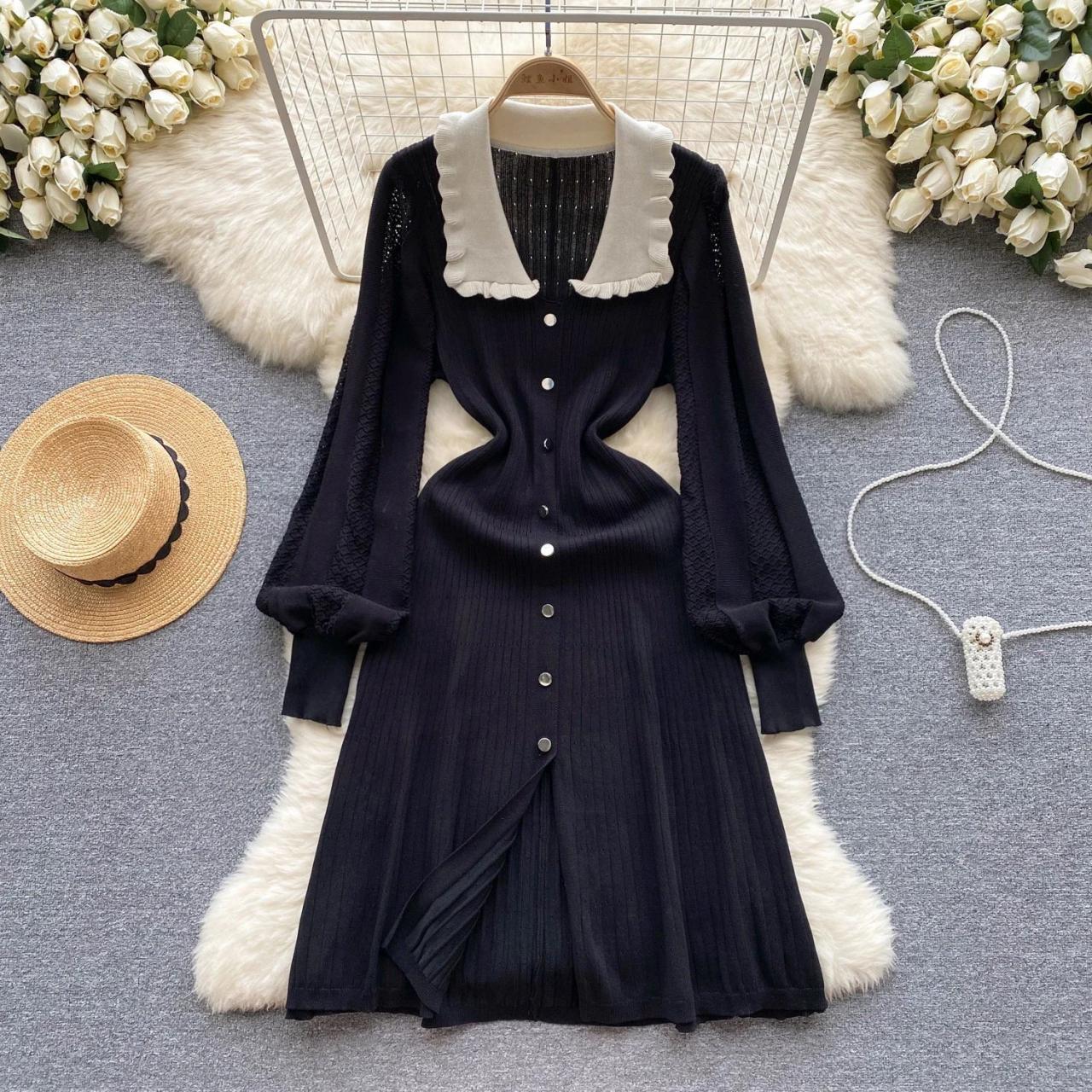 blue dress for baby girl Morticia Dress in Black main image 1