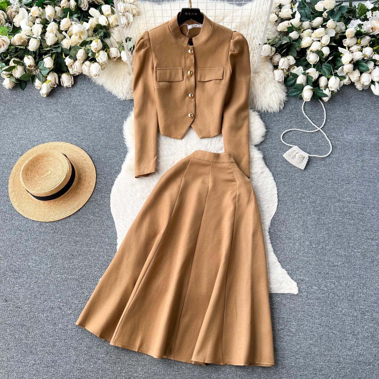 brown two piece dress Ready to ship Oh My crinkle brown floral two piece set sale  We Are  Reclamation