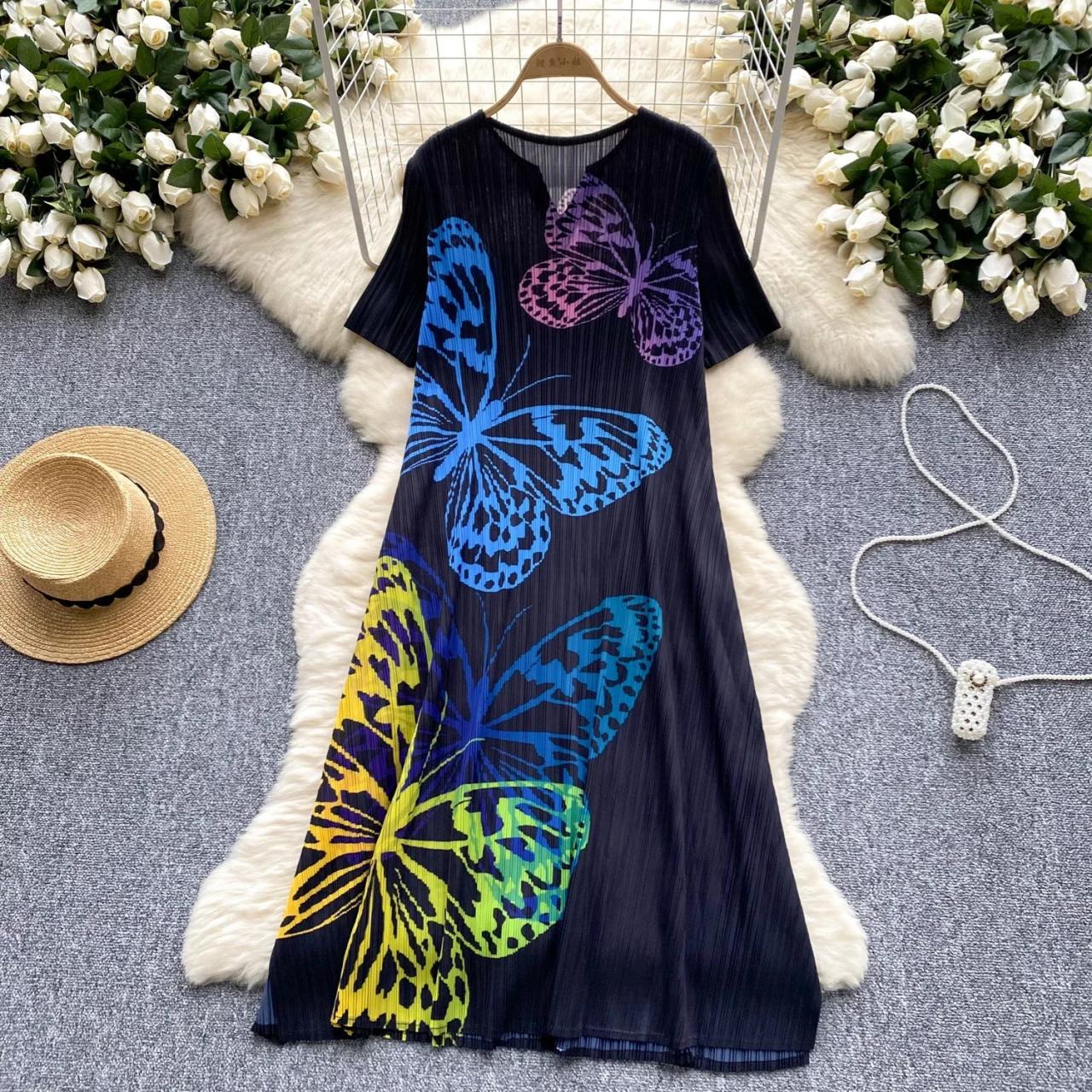 chinese dress ladies Blue Butterfly Lace Maxi Dress main image 1