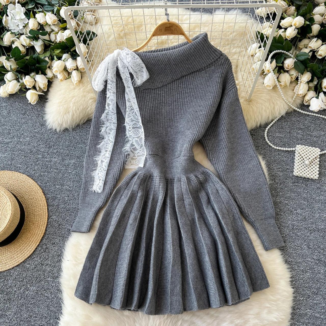 crochet knitted dress Crochet Knit Maxi Dress – Fashion Closet Clothing main image 0