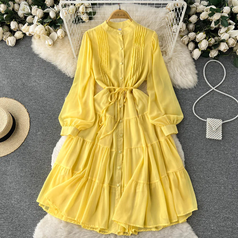 button down chiffon dress Chiffon Button Down Dress