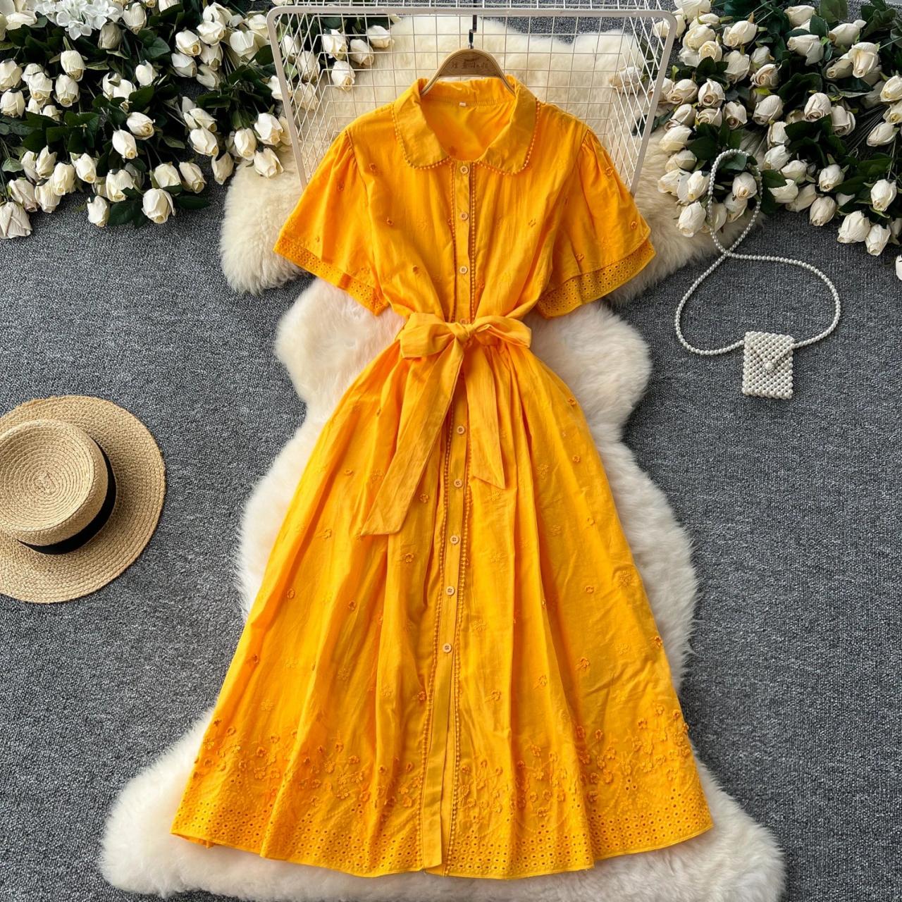 green emerald velvet dress Butter Yellow Drop Waist Cora Midi Dress main image 1