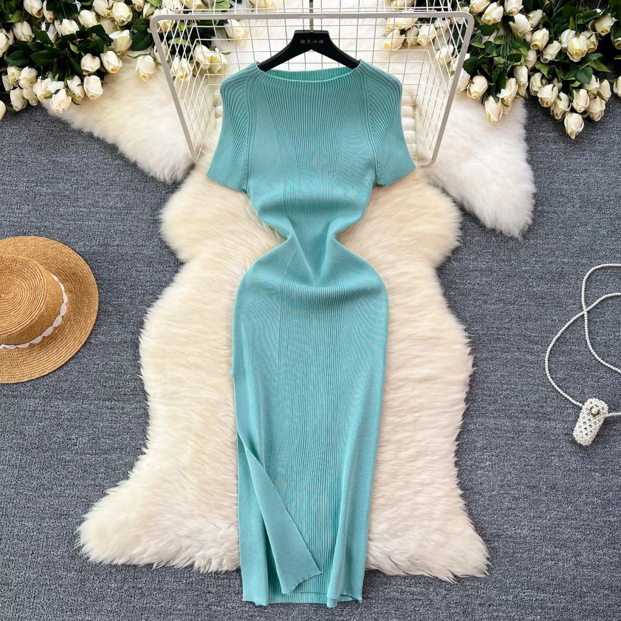 atlu piercing knit dress Maribeth Long Sleeve Ribbed Knit Mini Dress Cream
