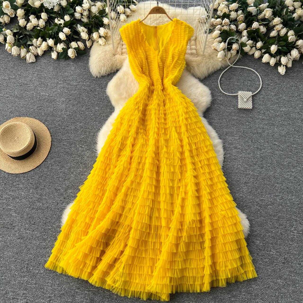 lemon mini dress Yellow Lemon Print Racer Neck Slip Mini Dress 16
