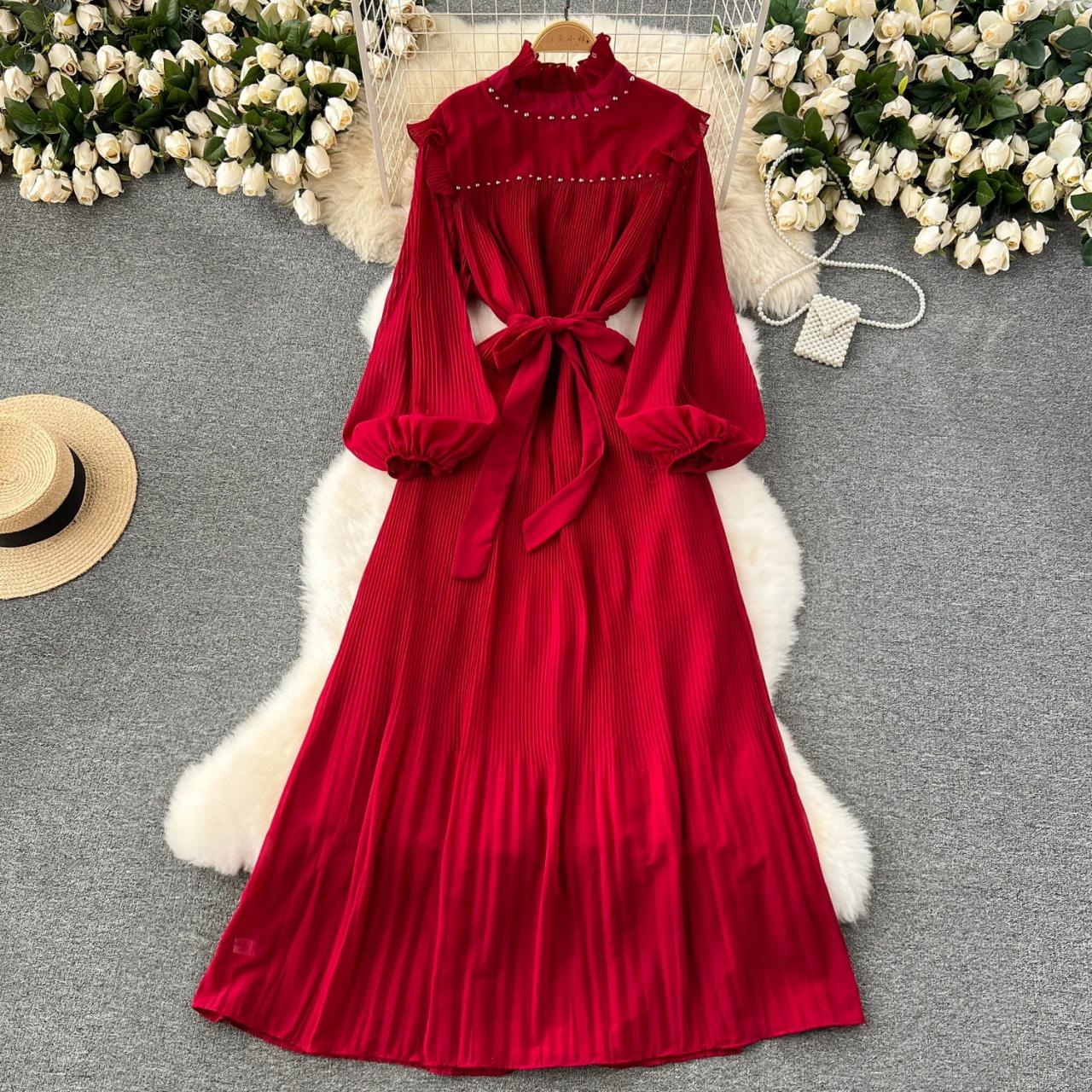 knee length dresses for ladies Chiffon Empire Waist Maxi Dress – Summer Party Gown 2618 Purple / M main image 1