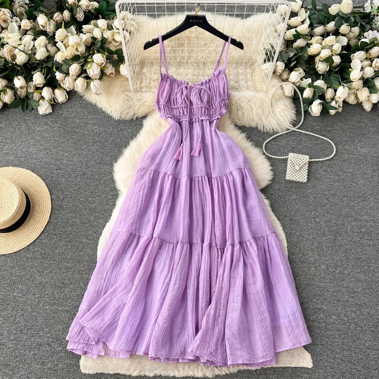 blue dress for baby girl Blue Hippie BOHO CHIC Floral Purple Dress – Amanda Mills main image 1
