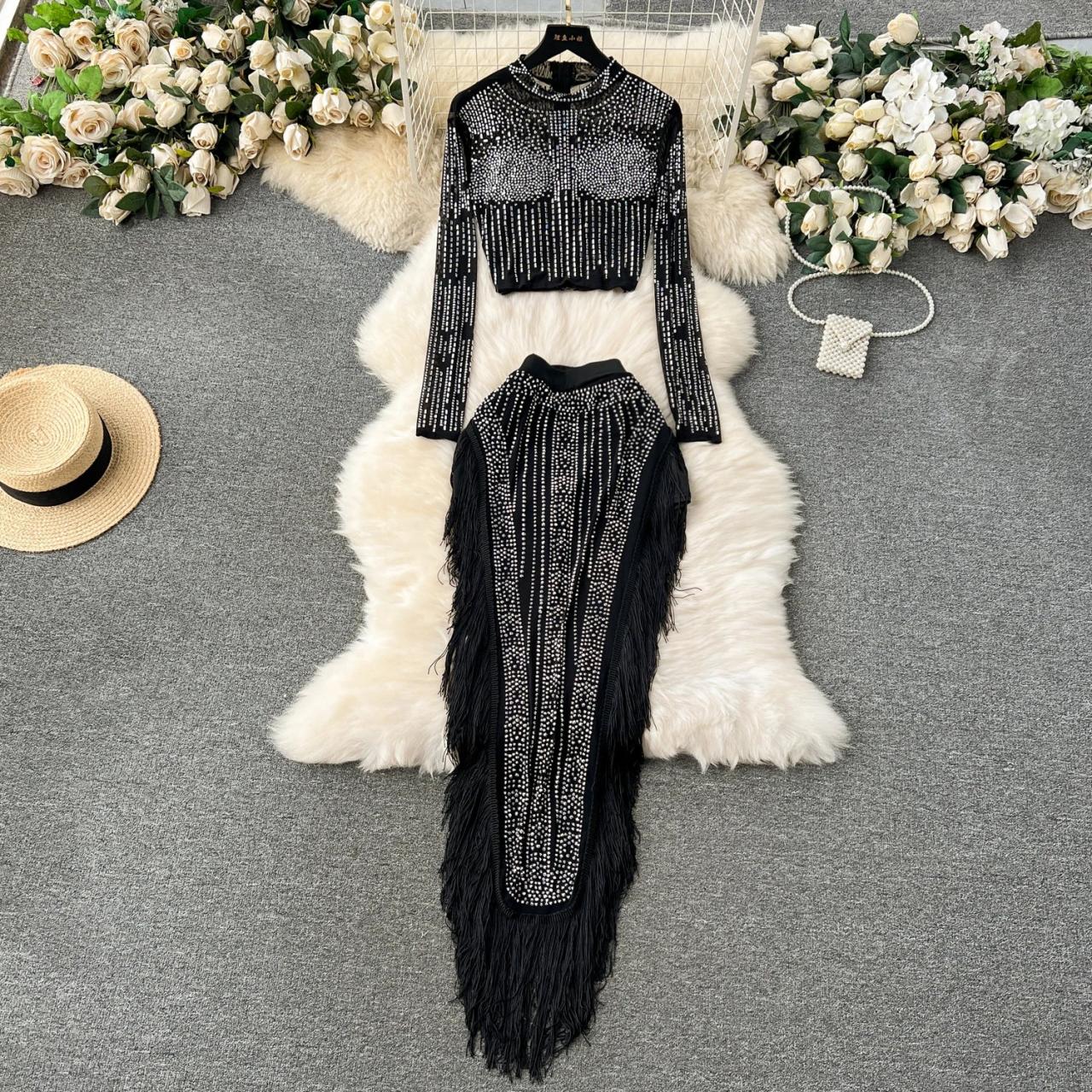 Two piece fringe outfit cheap