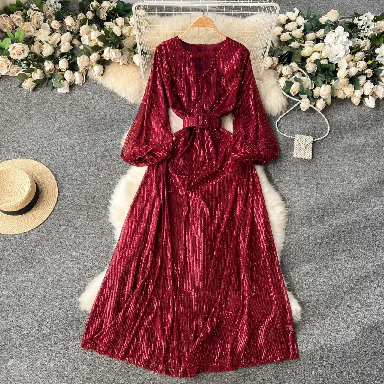 Red sequin belt 2025