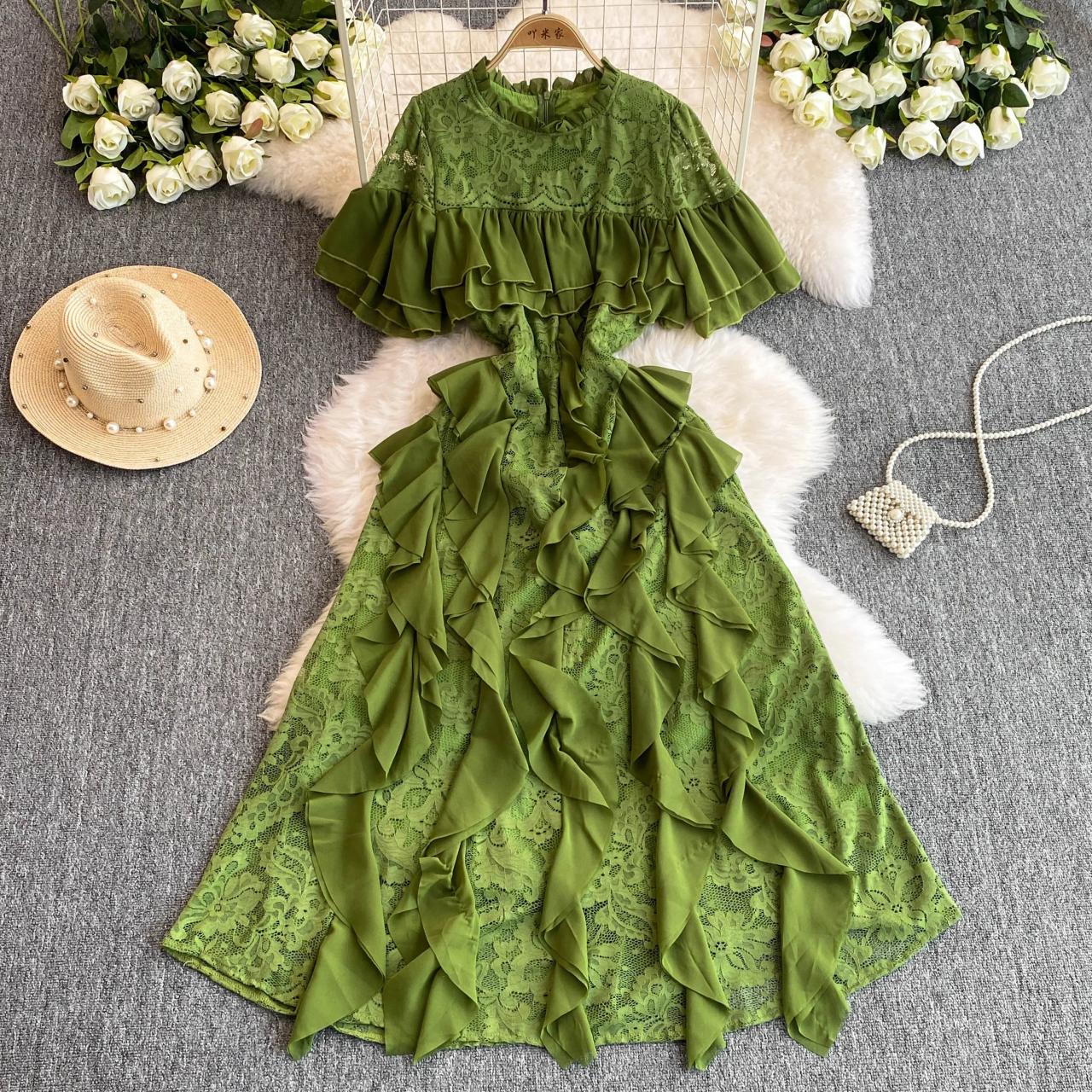 green lace overlay dress ASTR Green Lace Overlay Midi Dress NWT- Size S – The Saved Collection main image 0