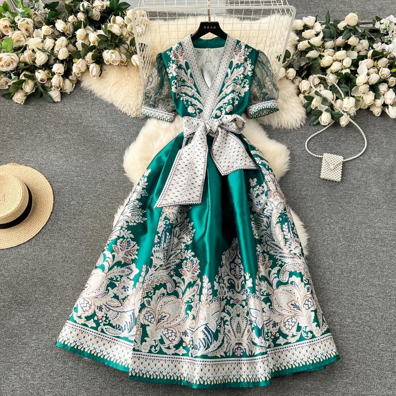 Floral Maxi Dress With Lace Sleeve Details on Luulla
