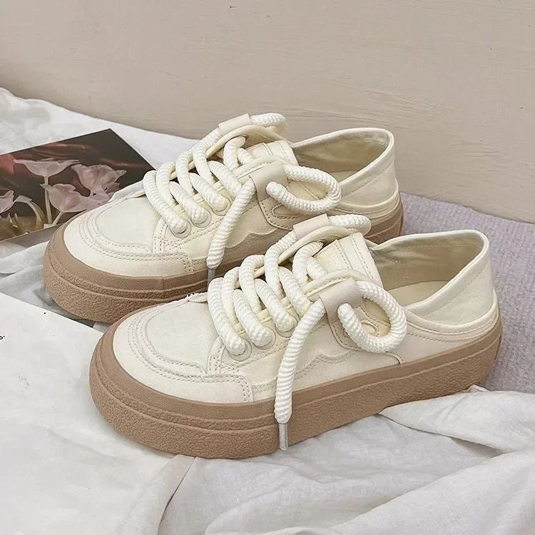Cream canvas sneakers shop