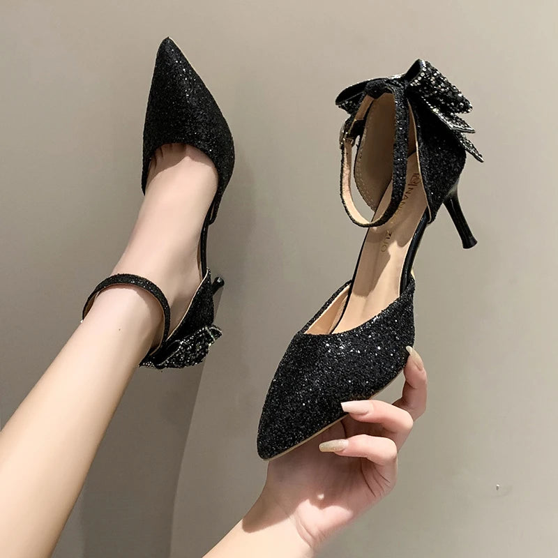 slim fit dress slacks Black Pleated Off Shoulder Bubble Hem Strapless Sequin Mini Dress M / Black main image 1