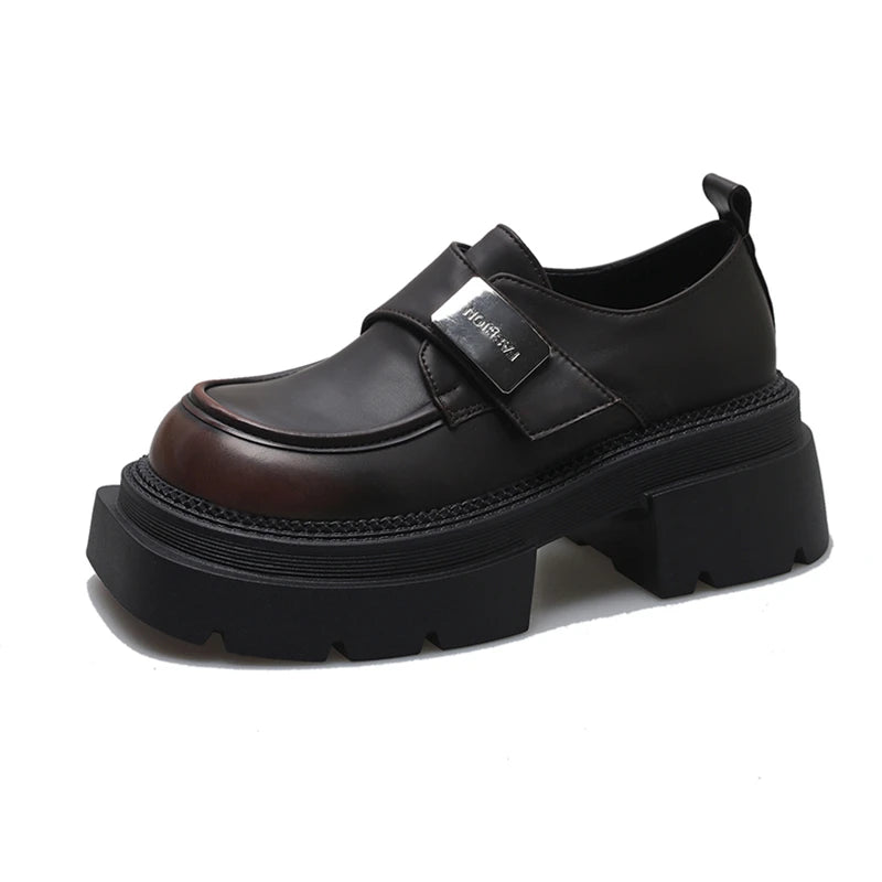 Chunky Platform Loafers With Adjustable Strap Design on Luulla