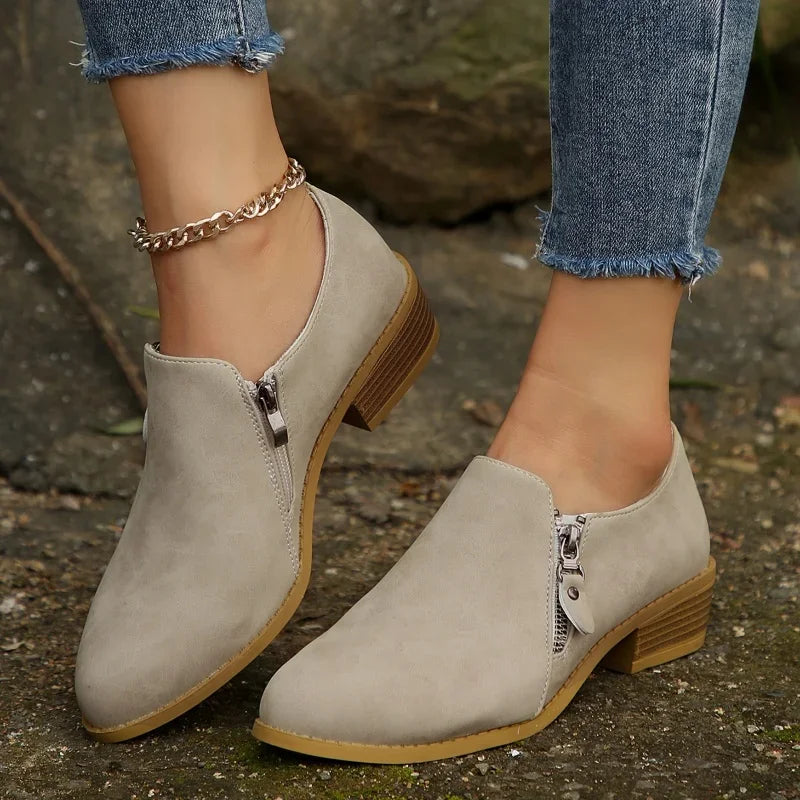 knee length dresses for ladies Fashion Women Ankle Boots with Rivets / Casual Footwear of Low Heel main image 0