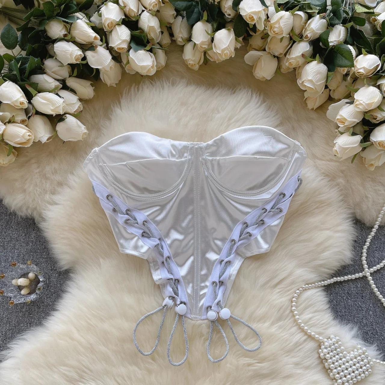 American Retro Sexy Camisole Women Drawstring Strapless Female Camis  Sleeveless Crop Top Streetwear on Luulla