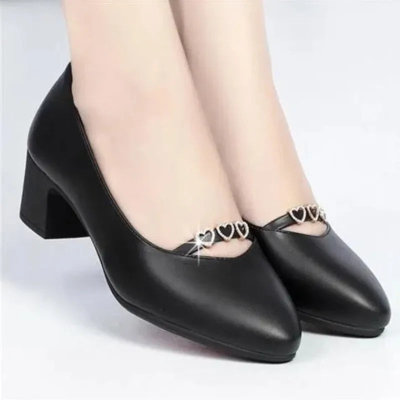 women's comfortable low heel black dress shoes Sun-imperial