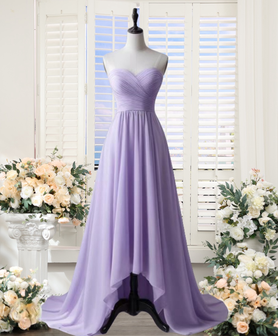 Dusty Purple Bridesmaid Dresses Long For Women 2025 Sweetheart Neckline ...