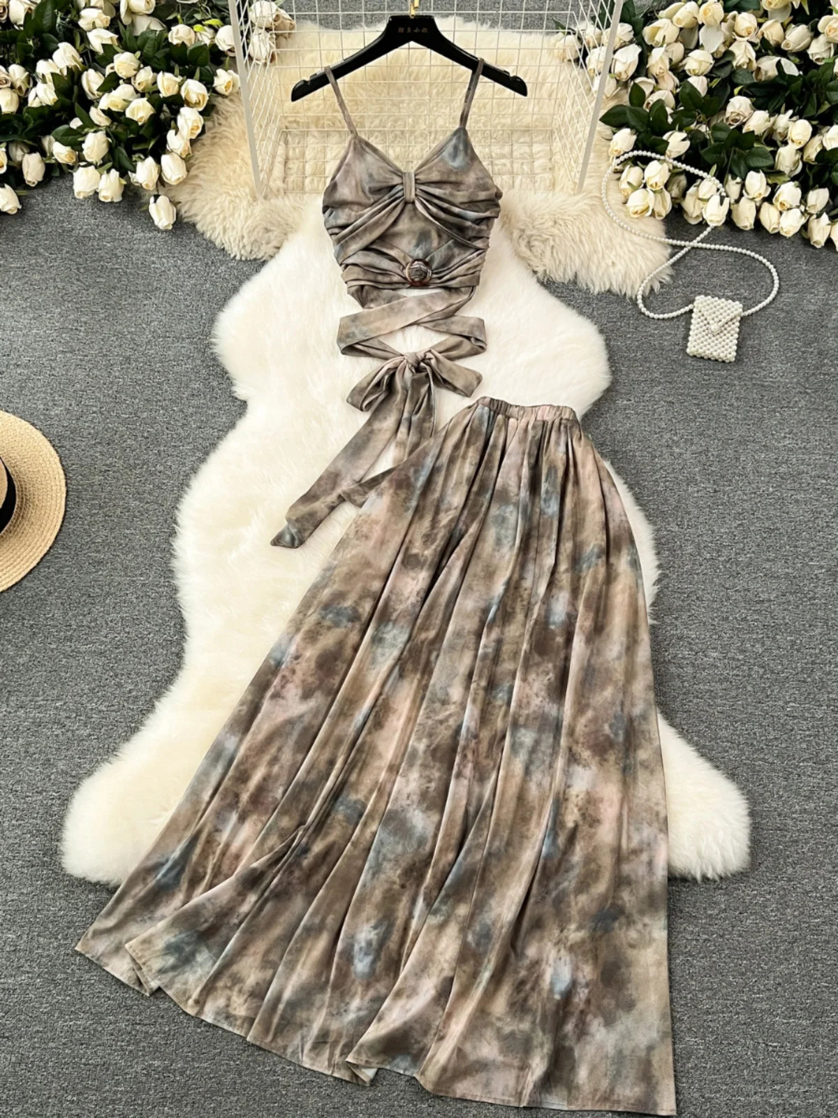 Tie-Dye Cotton Maxi Dress By TrendAura For Women Effortless Boho Comfort With Autumn Layering